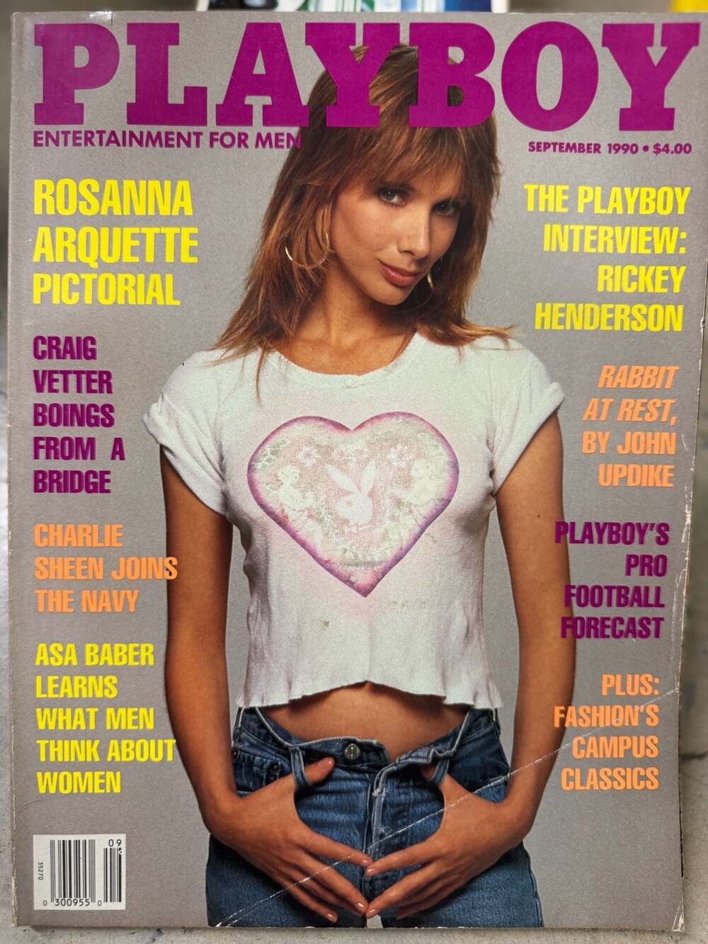 Playboy Magazine September 1990 Rosanna Arquette Rickey Henderson Interview